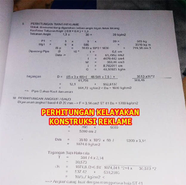 Contoh Proposal Kajian Teknis Perencanan Konstruksi Reklame