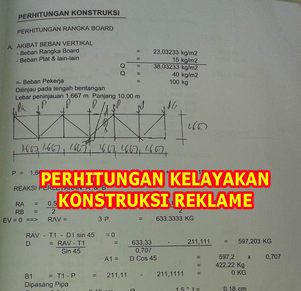 Perhitungan Teknis Kelayakan Konstruksi Reklame